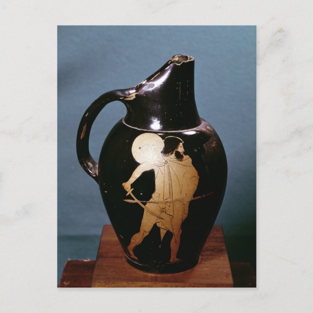 Attisk röd-figur oinochoe vykort (Framsida)