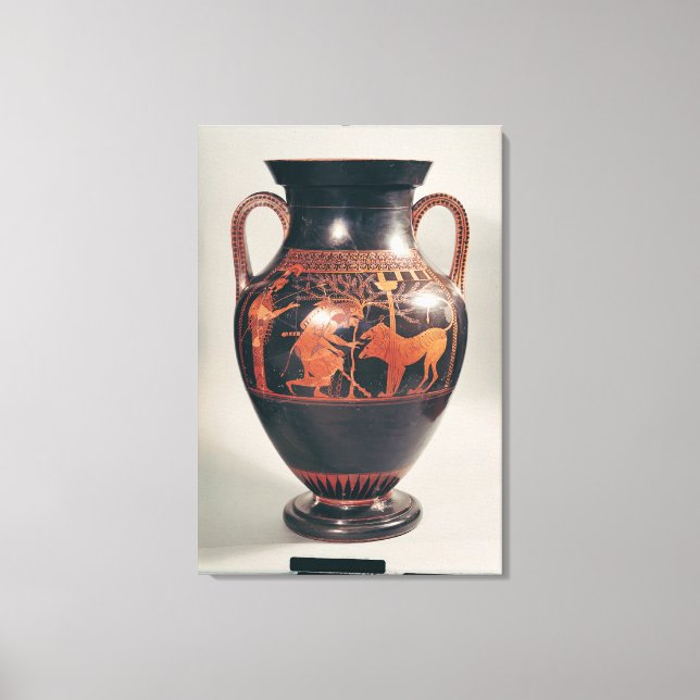 Attisk rödhaltig amphora, figur canvastryck (Framsida)