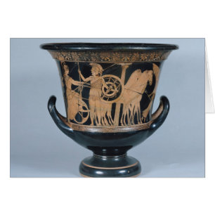 Attisk rödkalyx-krater från figur hälsningskort