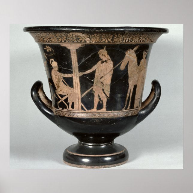 Attisk rödkalyx-krater från figur poster (Framsidan)