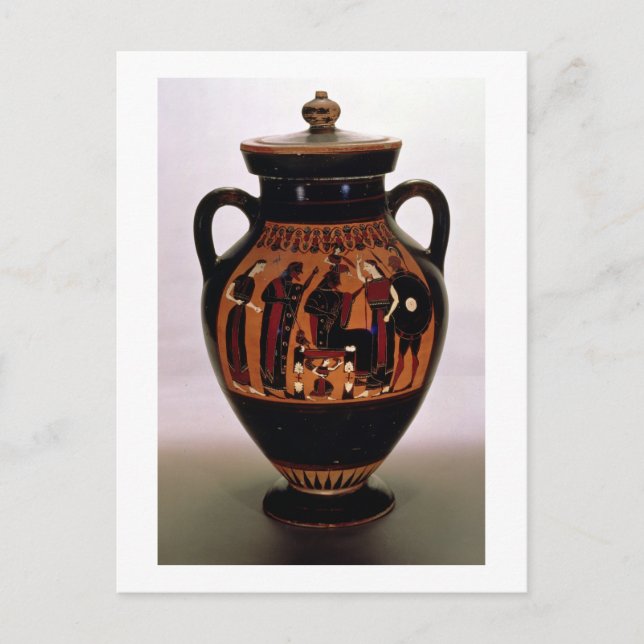Attisk svartfigurig amfora som föreställer Födelse Vykort (Framsida)