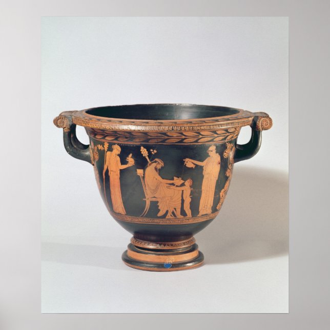 Attiska rödfigur-klockkrater, c.450-440 BC Poster (Framsidan)