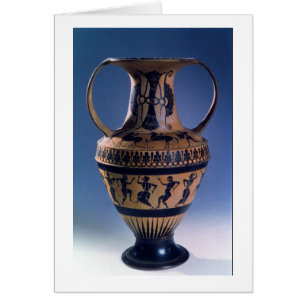 Attiska svarta figur amphora-avläsare, c.53 hälsningskort