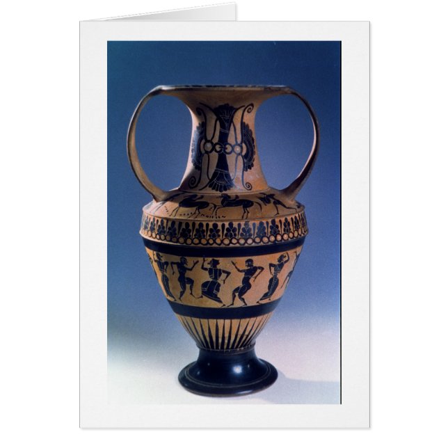 Attiska svarta figur amphora-avläsare, c.53 hälsningskort (Framsidan)
