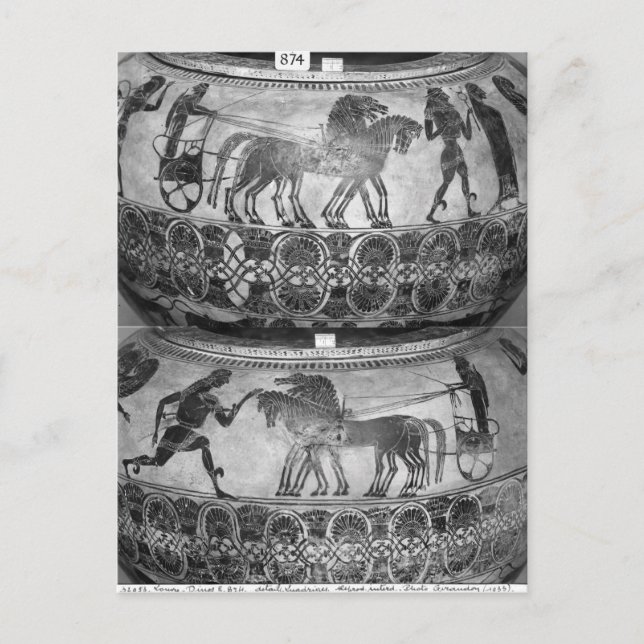 Attiska svarta-figur dinos vykort (Framsida)