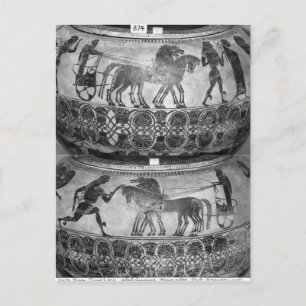 Attiska svarta-figur dinos vykort