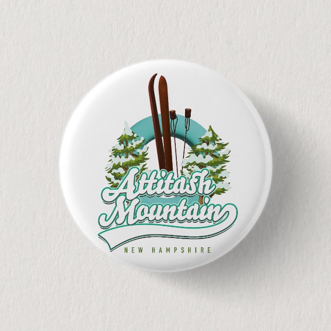 Attitash mountain new hampshire skid logotyp knapp (Framsida)