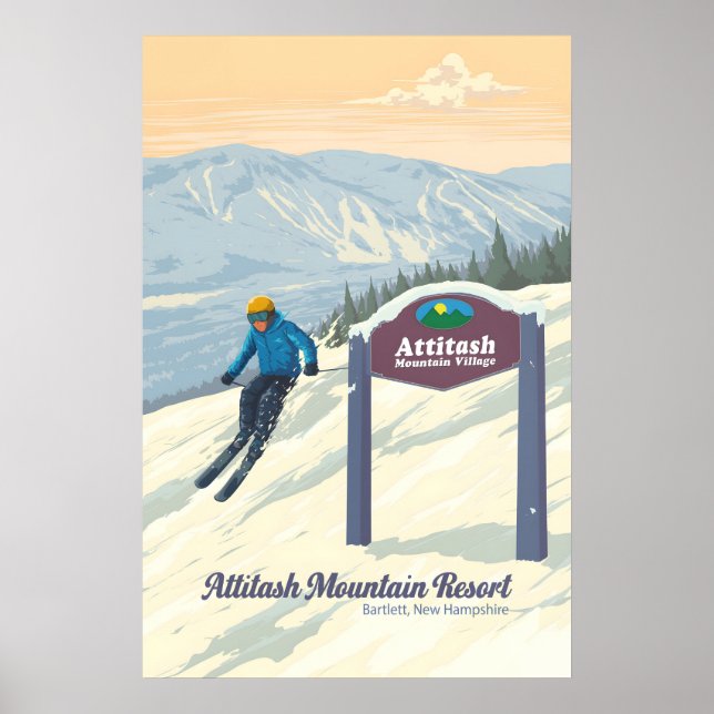 Attitash Mountain Resort Bartlett New Hampshire Poster (Framsidan)