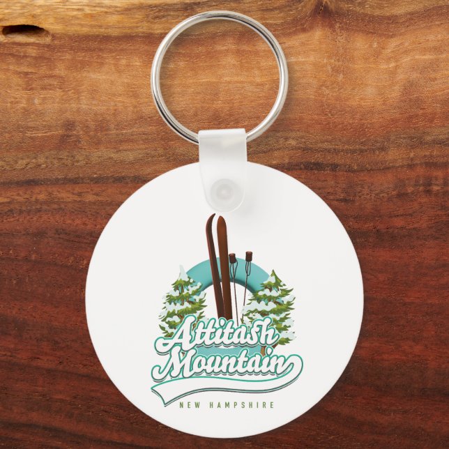 Attitash Mountny Hampshire ski logotyp Nyckelring (Baksida)