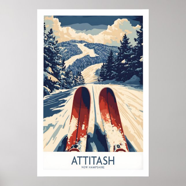 Attitash Ski Affisch 1 (Framsidan)
