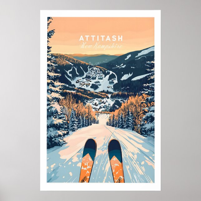 Attitash Ski Väggkonstaffisch 1 Poster (Framsidan)