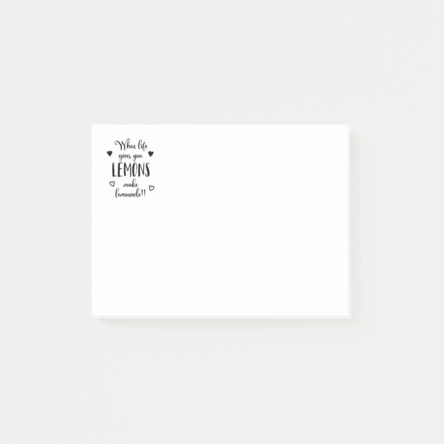 Attitude Life Motivational Quote - Framgång, Lemon Post-it Block (Framsida)