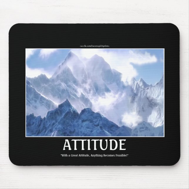 ATTITUDE Mountain Range Motivational Mousepad Musmatta (Framsidan)