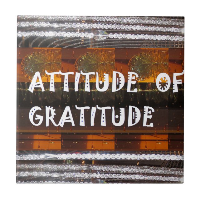 ATTITUDE of Gratitude Text Wisdom Ord Kakelplatta (Framsidan)
