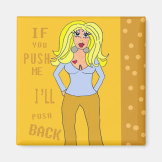 Attitude tecknad Girl Magnet