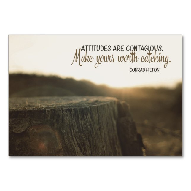 Attituder är smittsamma bordsnummer (Framsidan)