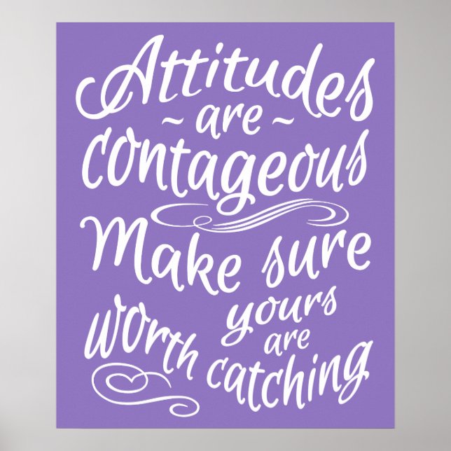 ATTITUDES anpassningsbar färg motivationsposter Poster (Framsidan)