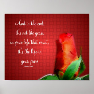 Attityd för Röd ros Life Quote inspiration Poster