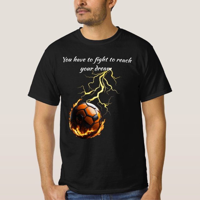 Attityd Fotbollskonst - Lysande Matchanda Tryck T Shirt (Framsida)