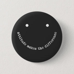 Attityd gör skillnaden Glad smiley-ansikte Positiv Knapp