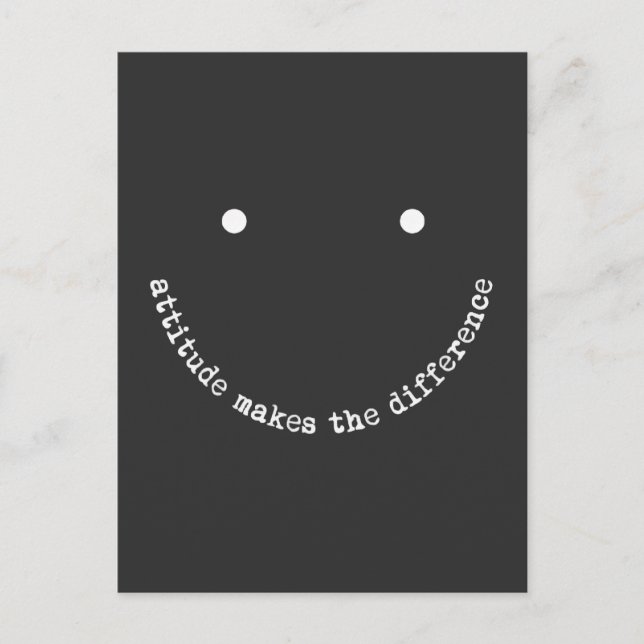 Attityd gör skillnaden Glad smiley-ansikte Positiv Vykort (Framsida)