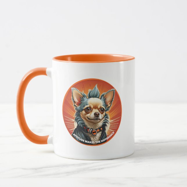  Attityd gör skillnaden sällskaps chihuahua punk  Mugg (Vänster)