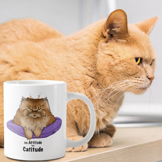 Attityd har kattityd jumbo mugg (Skapare uppladdad)