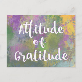 Attityd på Gratitude inspiration som säger Vykort