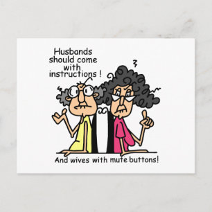 Attityden make och Wives Humor Vykort