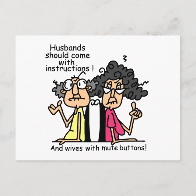 Attityden make och Wives Humor Vykort (Framsida)