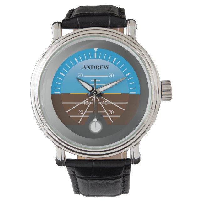 Attitydindikator för cockpit för piloter armbandsur (Framsida)