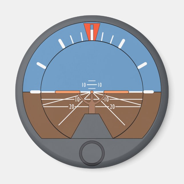 Attitydindikator Luftfartygets flyginstrument Magnet (Framsidan)