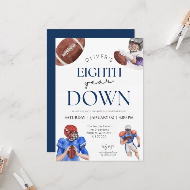 Åttonde året efter fotbollens tema inbjudningar (Fram/Back In Situ)