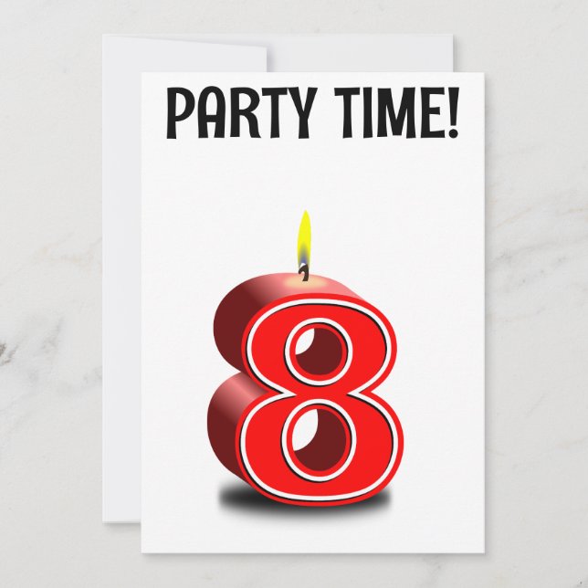 ÅTTONDE BIRTHDAY ANPASSNINGSBAR PERSONLIG Inbjudan (Framsida)