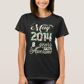 Åttonde Blommigten för kvinnor födda i maj 2014 T Shirt