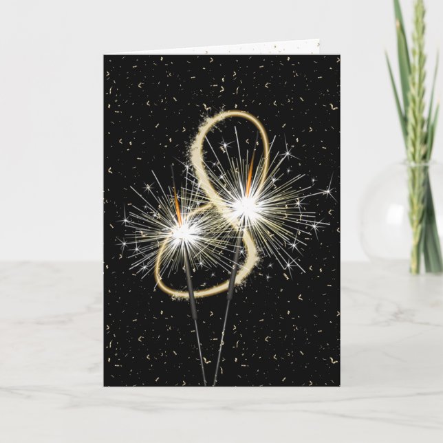 Åttonde bröllop-årsdagen för miniatyrbilder kort (Framsida)