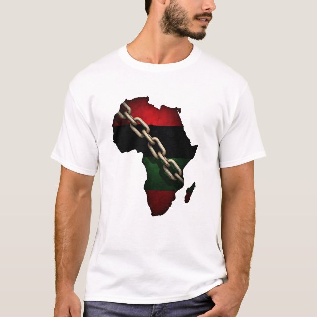 Åttonde bruten kedja som bildar formen Afri T Shirt (Framsida)