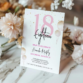 Åttonde födelsedag Inbjudan till Rosa Guld Glitter
