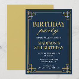 Åttonde födelsedagsinbjudan - Födelsedagsfest flic Inbjudningar