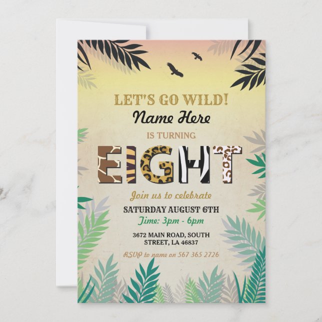 Åttonde Jungeln Safari ZOO Inbjudan (Framsida)