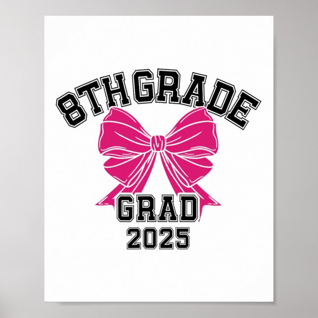 Åttonde Klass Grad 2025 Coquette Mitten School Poster (Framsidan)