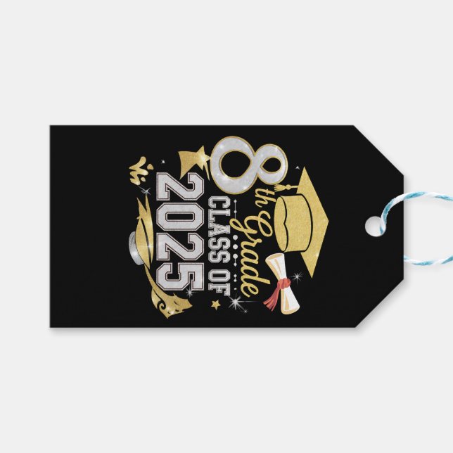 Åttonde Klass-klassen 2025 Student Studenten Presentetikett (Framsidan (Horisontell))