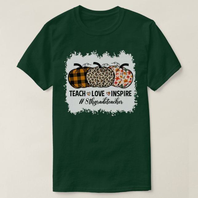 Åttonde Klass-läraren Back to school Pumpkin Fall  T Shirt (Design framsida)