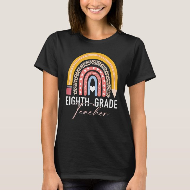 Åttonde Klass-lärarexamen 8th Klass Boho Rainbow T Shirt (Framsida)