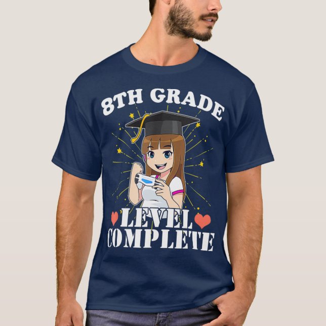 Åttonde Klass-Studenten-flickan som Kärlek Anime o T Shirt (Framsida)