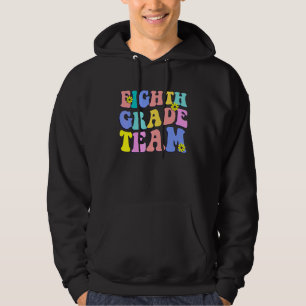 Åttonde Klass Team Groovy Retro Lärare Flickor Kvi Hoodie