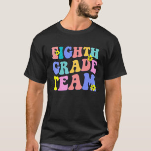 Åttonde Klass-teamet Groovy Retro Teacher Flickor T Shirt