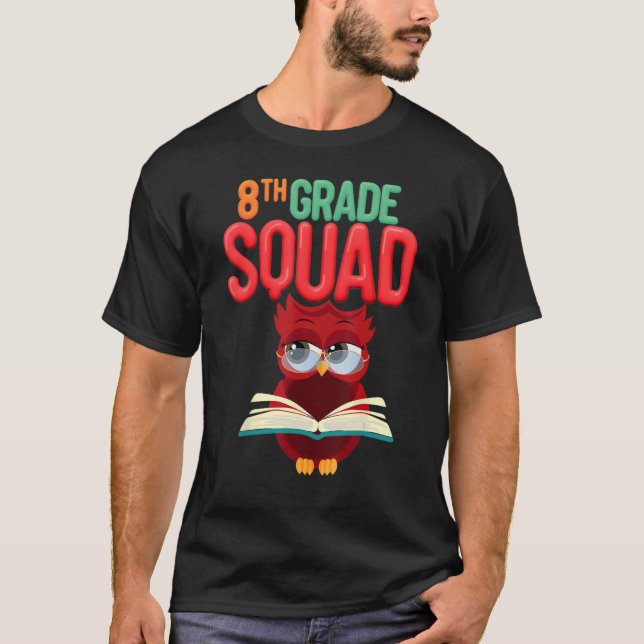 Åttonde Klass-torget Uggla åttonde Klass-läraren I T Shirt (Framsida)