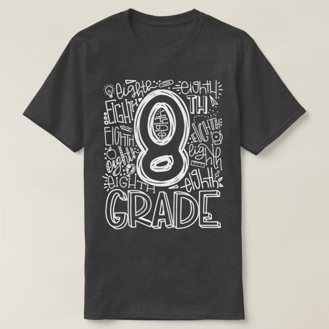 Åttonde Klass-typografiteamet Åttonde Klass tillba T Shirt (Design framsida)