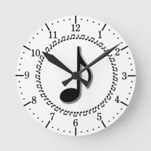åttonde musikdesign rund klocka